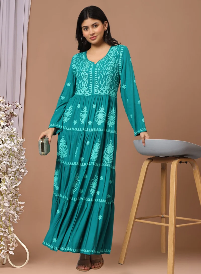 Alaya Hand Embroidered Lucknowi Chikankari  Rayon Jalabiya-AL3935