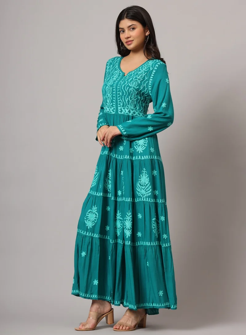 Alaya Hand Embroidered Lucknowi Chikankari  Rayon Jalabiya-AL3935