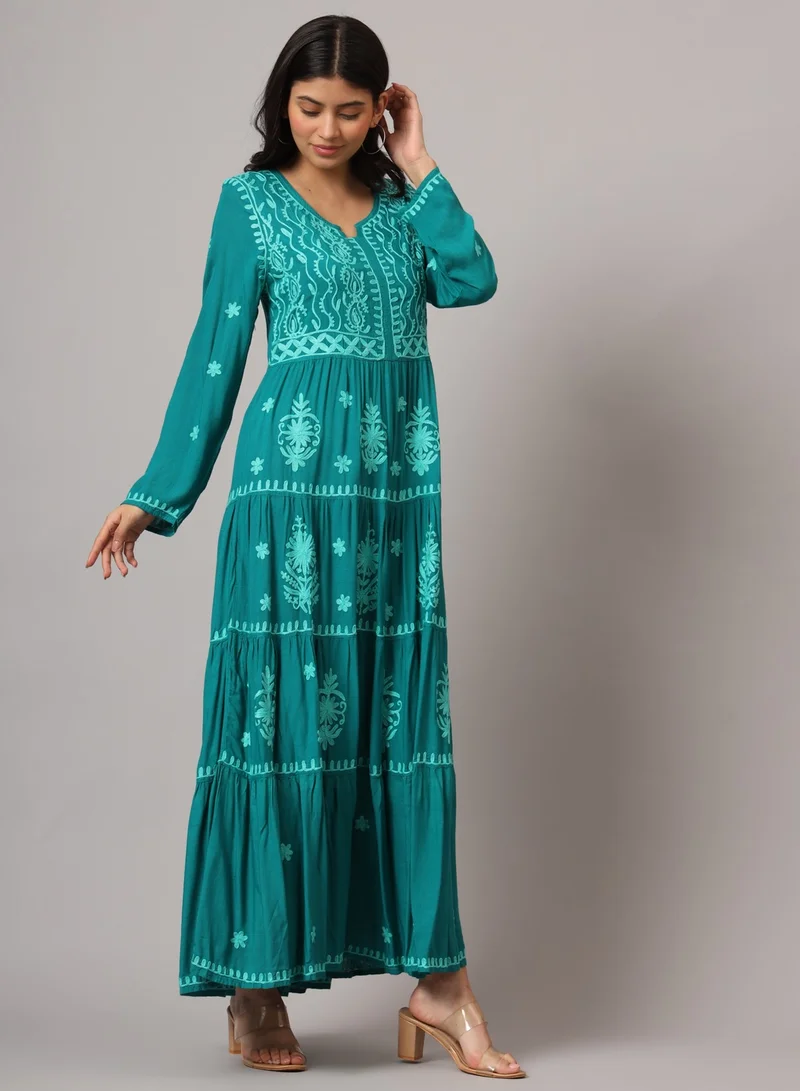 Alaya Hand Embroidered Lucknowi Chikankari  Rayon Jalabiya-AL3935