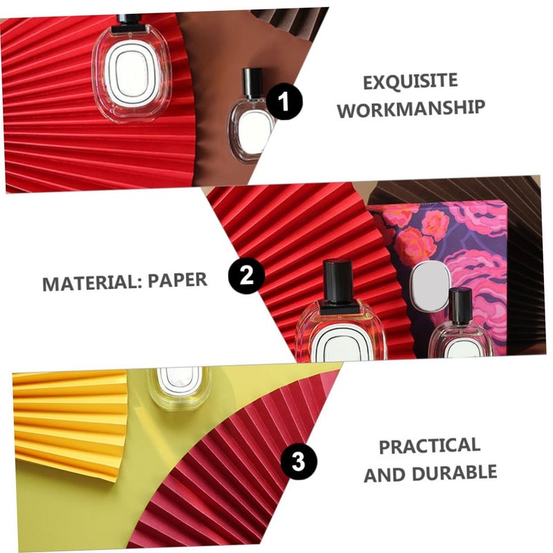2pcs Red Antique Paper Folding Fans for Photography Prop and Background Decoration Handheld Photo Studio Posing Accessories - Image 4