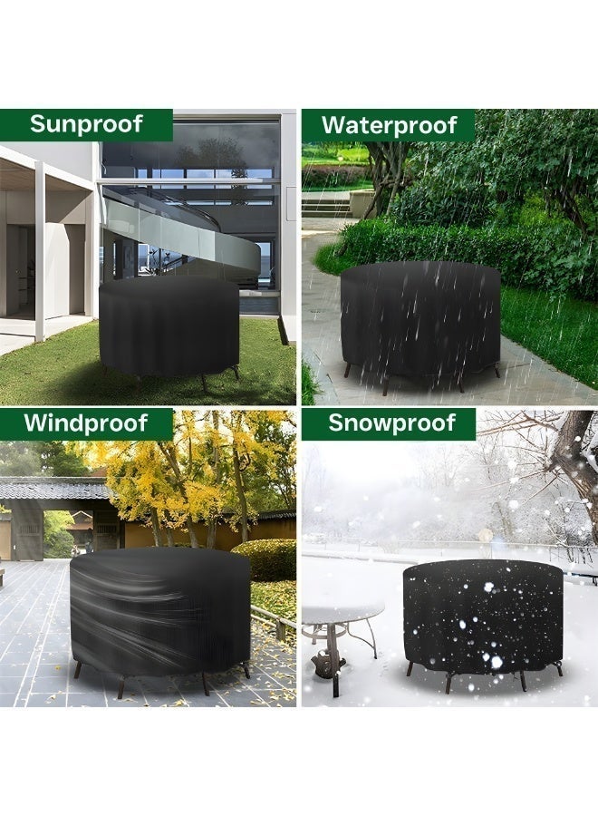 TOPIFY Round Patio Furniture cover, Oxford Material 210D Table Cover, Outdoor Furniture Cover Waterproof, UV Resistant- 230 x 100 cm - Image 4