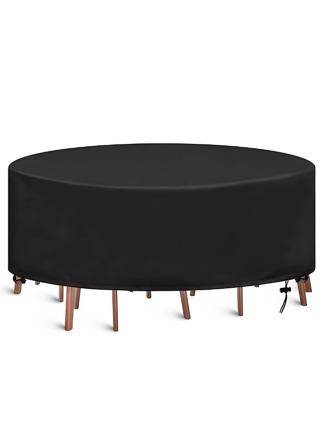 TOPIFY Round Patio Furniture cover, Oxford Material 210D Table Cover, Outdoor Furniture Cover Waterproof, UV Resistant- 230 x 100 cm - Image 1