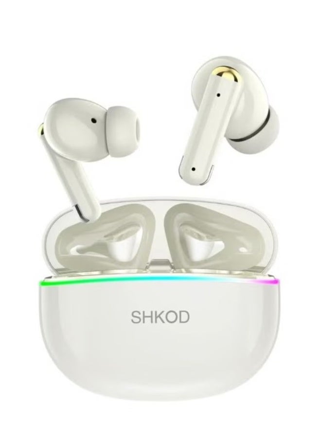 SHKOD Bluetooth 5.4 Earphones, 13mm Dynamic Drivers, 40ms Ultra-Low Latency, ENC for Quad HD Clarity, 45H Playtime, Ultra-Fast Charging, AirLits5 P Wireless Earbuds