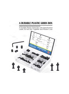 Glarks Glarks 120Pcs M6x15/20/25/30/35mm Black Hex Socket Cap Bolt and Barrel Nut Assortment Kit with a Allen Wrench for Crib Baby Bed Cots Furniture  - Image 5