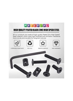 Glarks Glarks 120Pcs M6x15/20/25/30/35mm Black Hex Socket Cap Bolt and Barrel Nut Assortment Kit with a Allen Wrench for Crib Baby Bed Cots Furniture  - Image 3