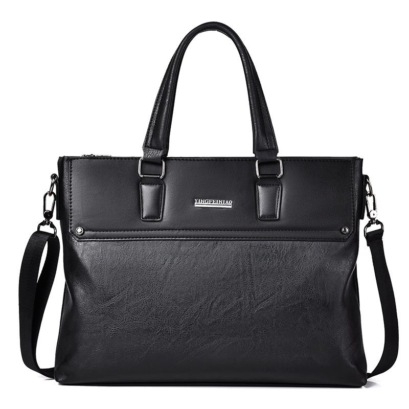 New Mens Business Briefcase Large Capacity Laptop Bag for A4 Documents 1075 Black 