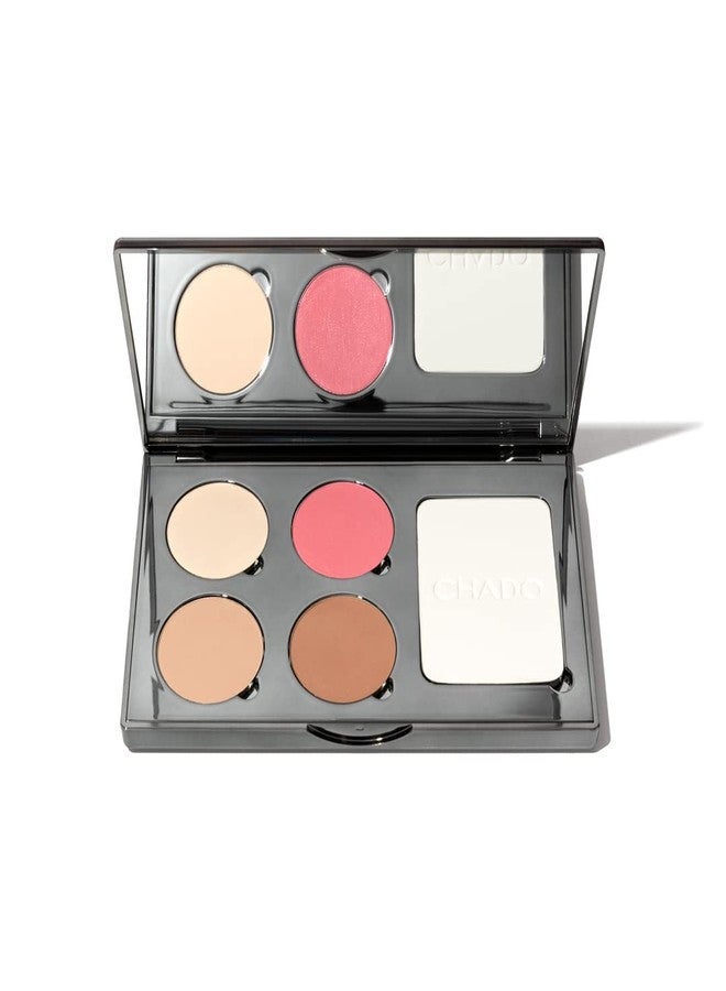 CHADO Monts & Merveilles Face Palette - Cream | Bronzer, Concealer, Contour, Blush, Setting Powder | Long Lasting | Face and Cheek Sculpting Palette | Refillable | Cruelty Free (Light to Medium Skin) - Image 1