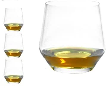 JRS TRADERS Whiskey Glasses Stylish Old Fashion Tumblers LeadFree Glassware for Whiskey Scotch Bourbon Cognac Brandy Cocktail Whisky Glass 370ML 6PCS - Image 1