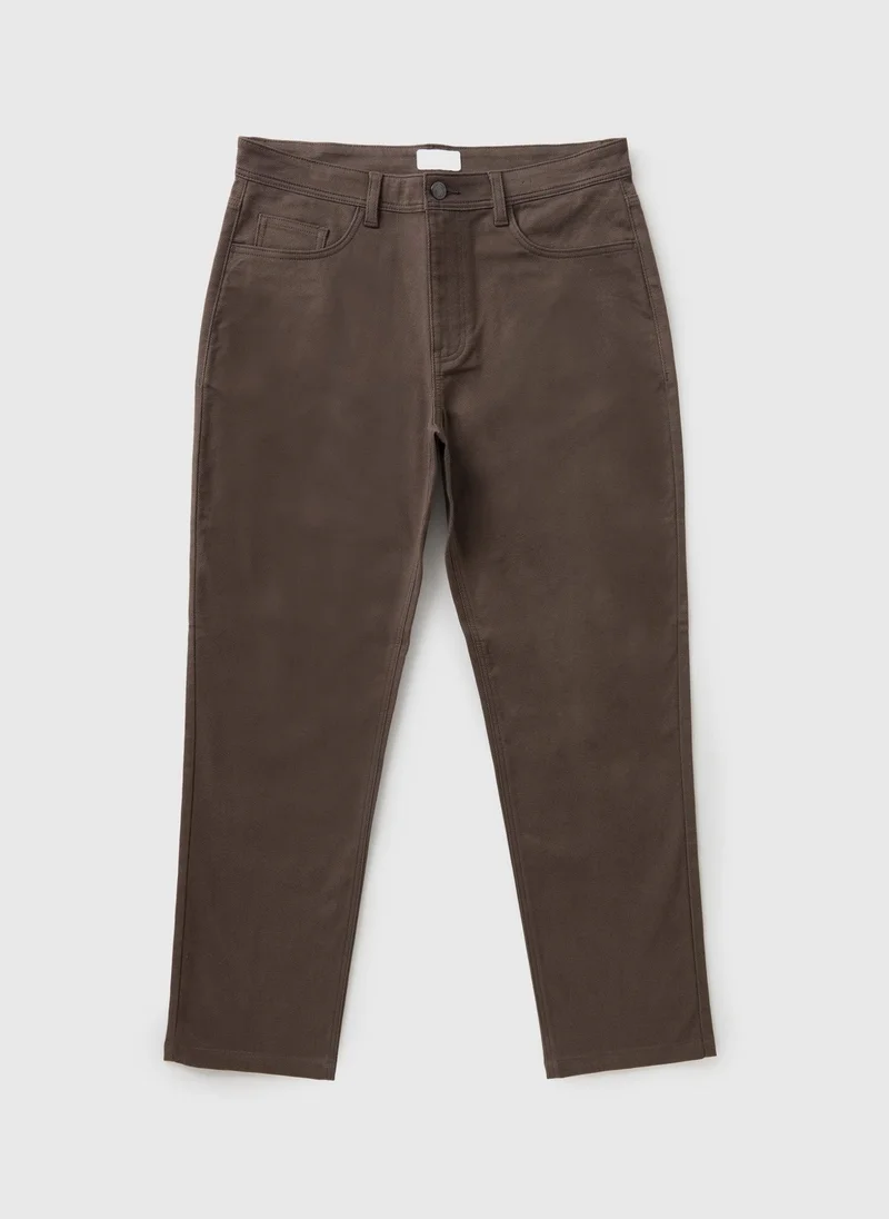 Mushroom Textured Chinos