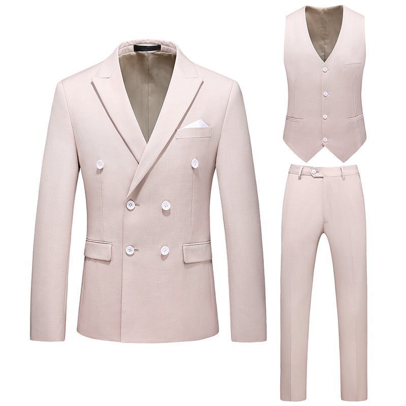 Men'S Hollow Large Size Suit Three-Piece Double-Breasted Business Casual Suit 7110 - Image 2