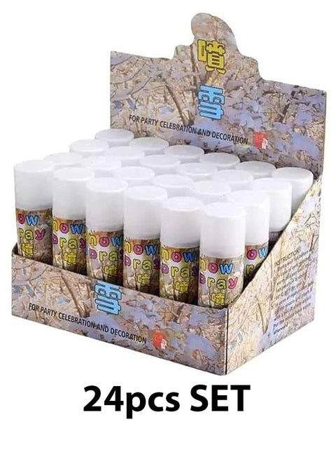 White Snow Decorative Party Spray Pack of 24pcs Realistic Vanishing Snow Effect