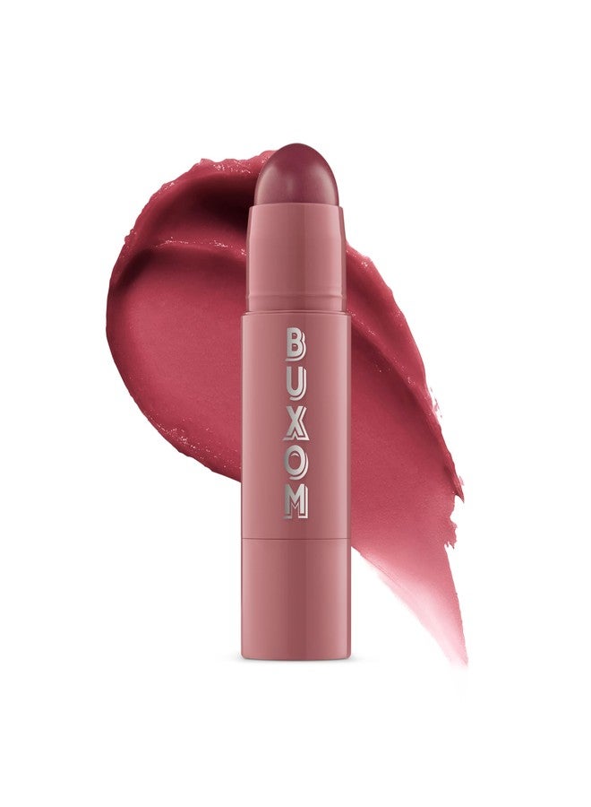 BUXOM Power-Full Plump Tinted Lip Balm - pH-Reactive Hydrating Lip Plumper for Fuller-Looking Lips - Moisturizing Treatment with Plumping Peptides & Pumpkin Seed Oil - Dolly Fever (0.17 oz - Image 1