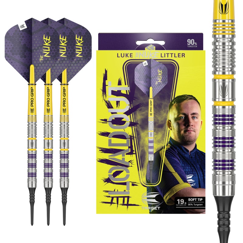 Target Darts Luke Littler Loadout Soft Tip Darts 90 Tungsten Dart 19G Pixel Tip Dart Set Player Edition Soft Tip Electronic Darts Set with Pro Grip Shafts No2 Flights - Image 2