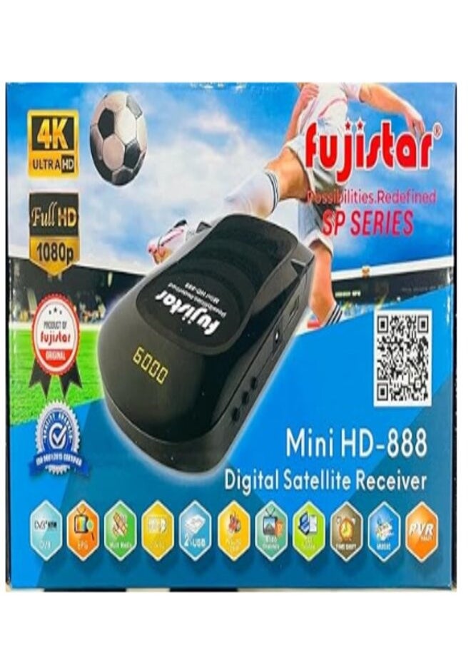 fujistar Fujistar Digital Satellite Receiver UHD 4K Dual Display Mini HD-888 Dual Sensor Black  - Image 1