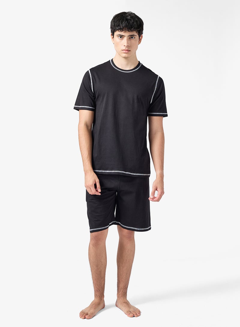 سفنتي فايف طقم بيجامة تي شيرت وشورت - Image 2