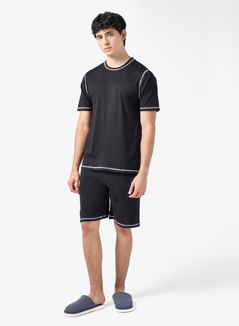 سفنتي فايف طقم بيجامة تي شيرت وشورت - Image 1