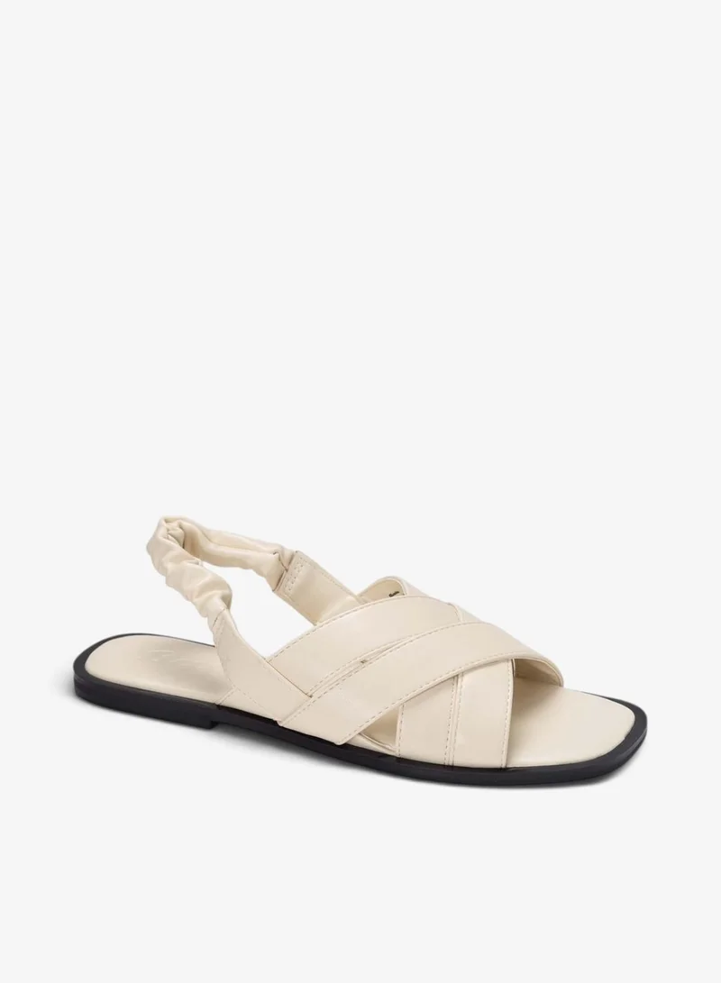 Bata White Cross Strap Slingback Sandals for Women | Best Price UAE
