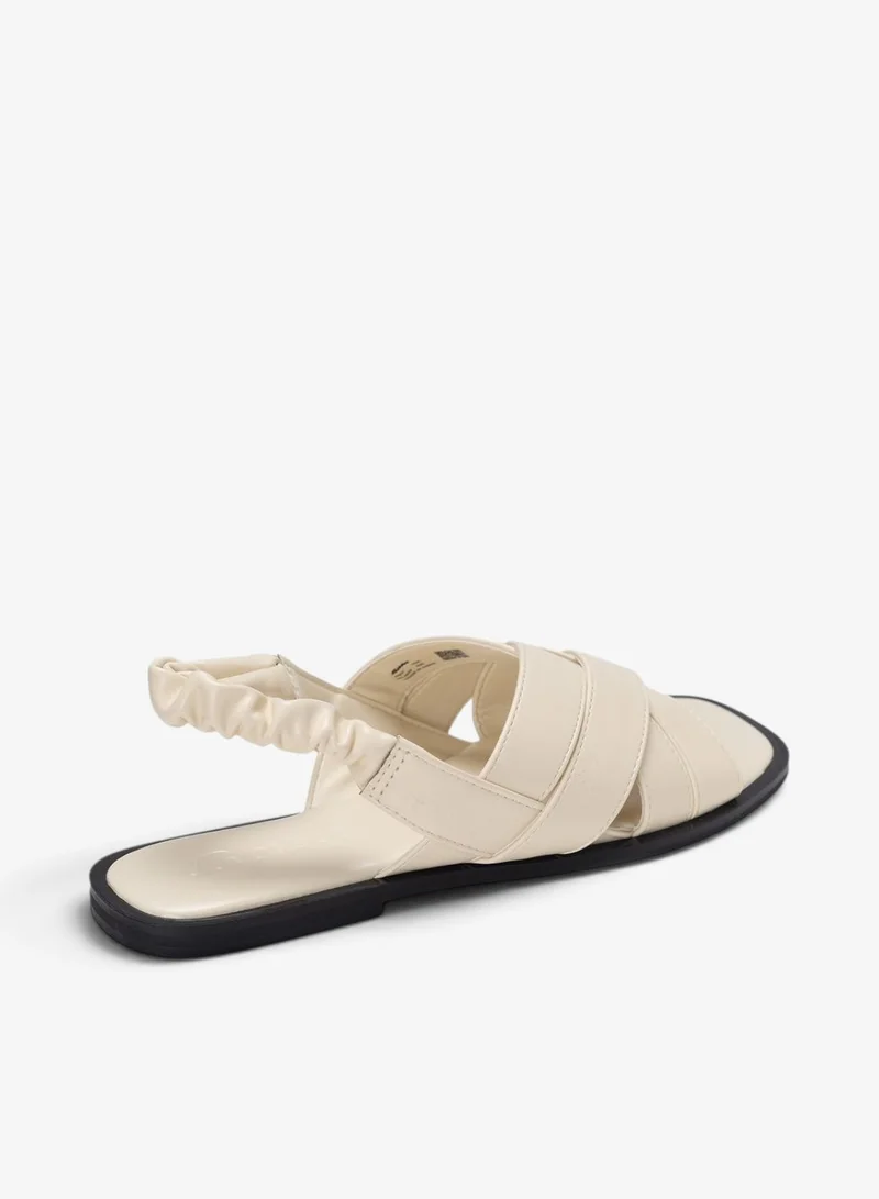 Bata White Cross Strap Slingback Sandals for Women | Best Price UAE