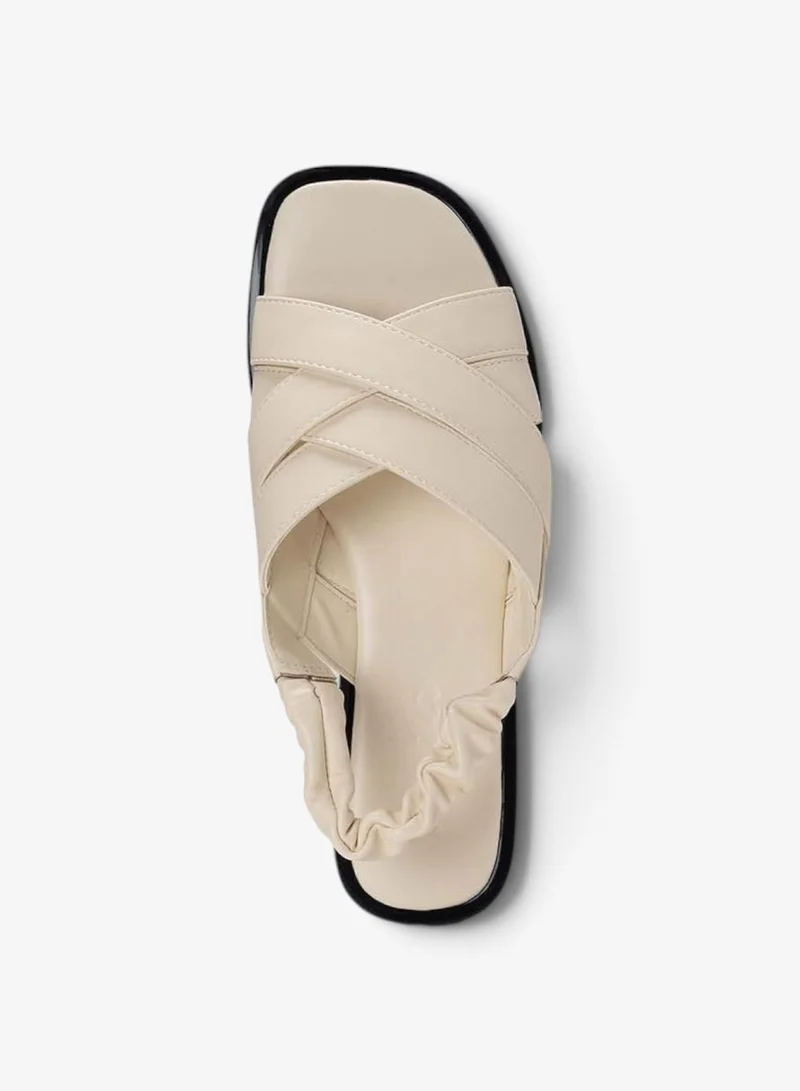 Bata White Cross Strap Slingback Sandals for Women | Best Price UAE