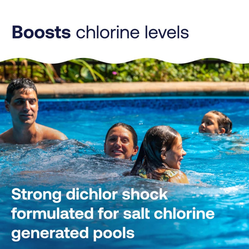 HTH 52047 Swimming Pool Care Salt Shock, Stabilized Chlorinator, 1 dose Treats 10000 gallons, 5x12oz Packets - Image 4