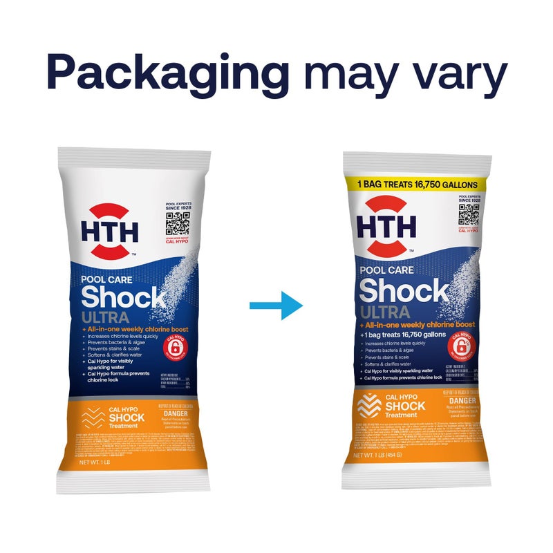 HTH 52047 Swimming Pool Care Salt Shock, Stabilized Chlorinator, 1 dose Treats 10000 gallons, 5x12oz Packets - Image 5