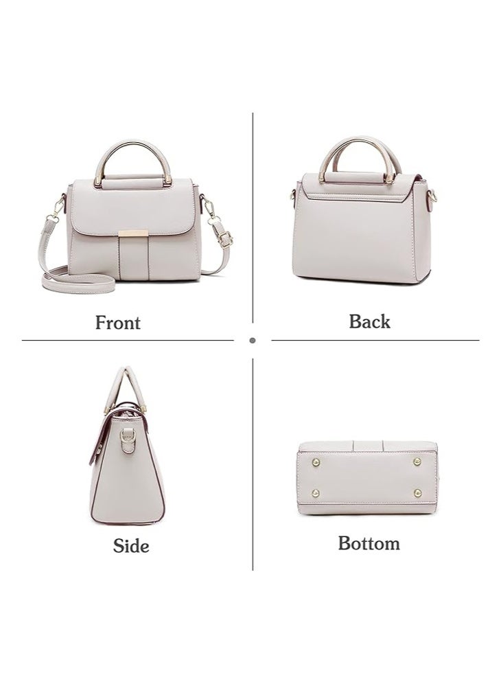 شبيلي حقيبة كتف نسائية من جلد صناعي (PU) بخياطة دقيقة وجيوب متعددة، يمكن استخدامها كحقيبة كروس أو توت أو ساتشل، مزوَّدة بمقبض علوي معدني وحزام قابل للإزالة، وسعة كبيرة لتنظيم الأغراض للاستخدام اليومي والكاجوال (بيج) - Image 4