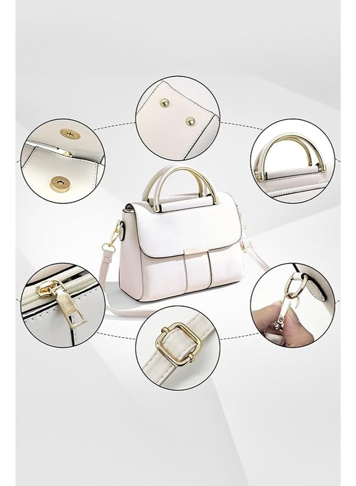 شبيلي حقيبة كتف نسائية من جلد صناعي (PU) بخياطة دقيقة وجيوب متعددة، يمكن استخدامها كحقيبة كروس أو توت أو ساتشل، مزوَّدة بمقبض علوي معدني وحزام قابل للإزالة، وسعة كبيرة لتنظيم الأغراض للاستخدام اليومي والكاجوال (بيج) - Image 5