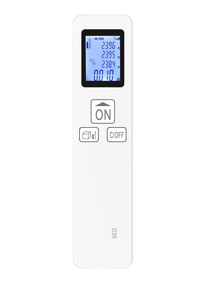 NIBEMINENT Mini Handheld Laser Distance Meter Digital Rangefinder White 15.60X3.20X5.60centimeter  - Image 1