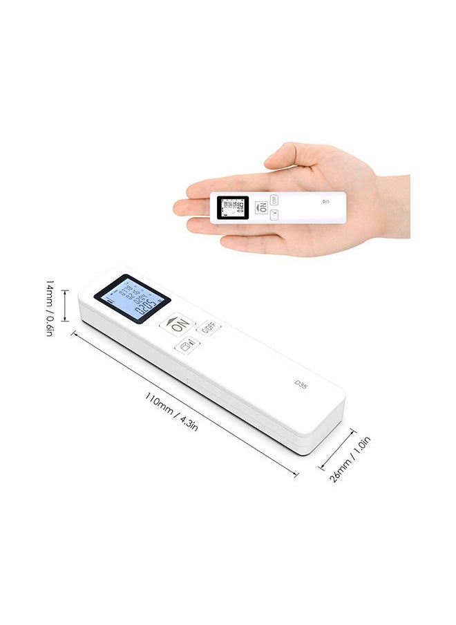 NIBEMINENT Mini Handheld Laser Distance Meter Digital Rangefinder White 15.60X3.20X5.60centimeter  - Image 4