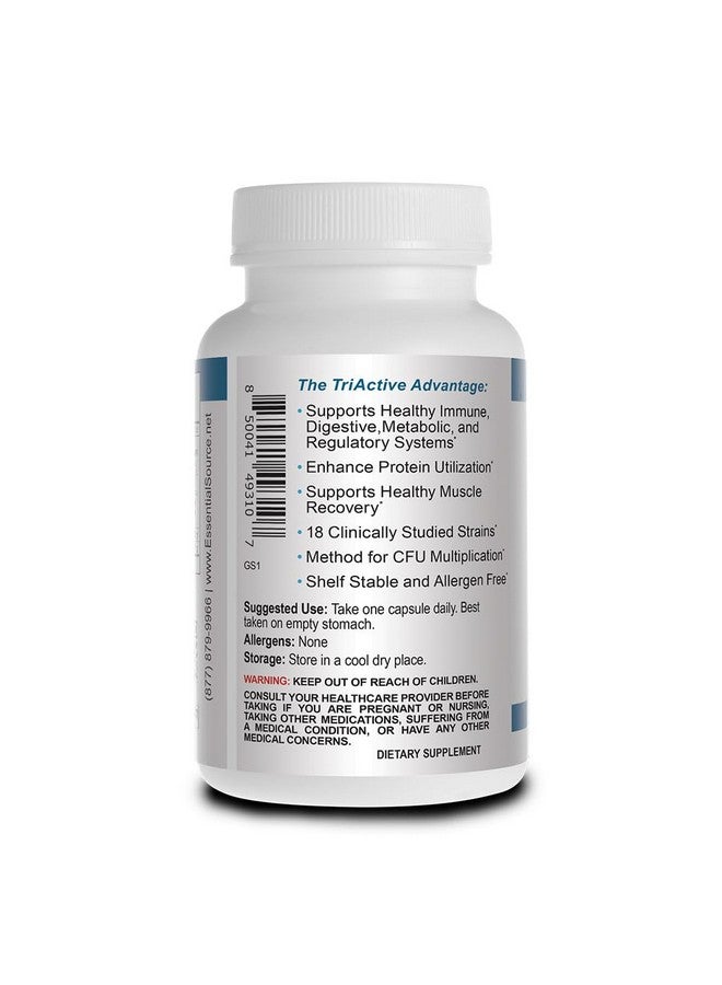 Essential Source TriActive Biotics Daily Probiotics for Men - Men's Probiotic with Organic Blue Spirulina & Inavea Prebiotics, 30 Billion CFU - No Allergens, Shelf-Stable - One Capsule a Day - 30-Ct - Image 3