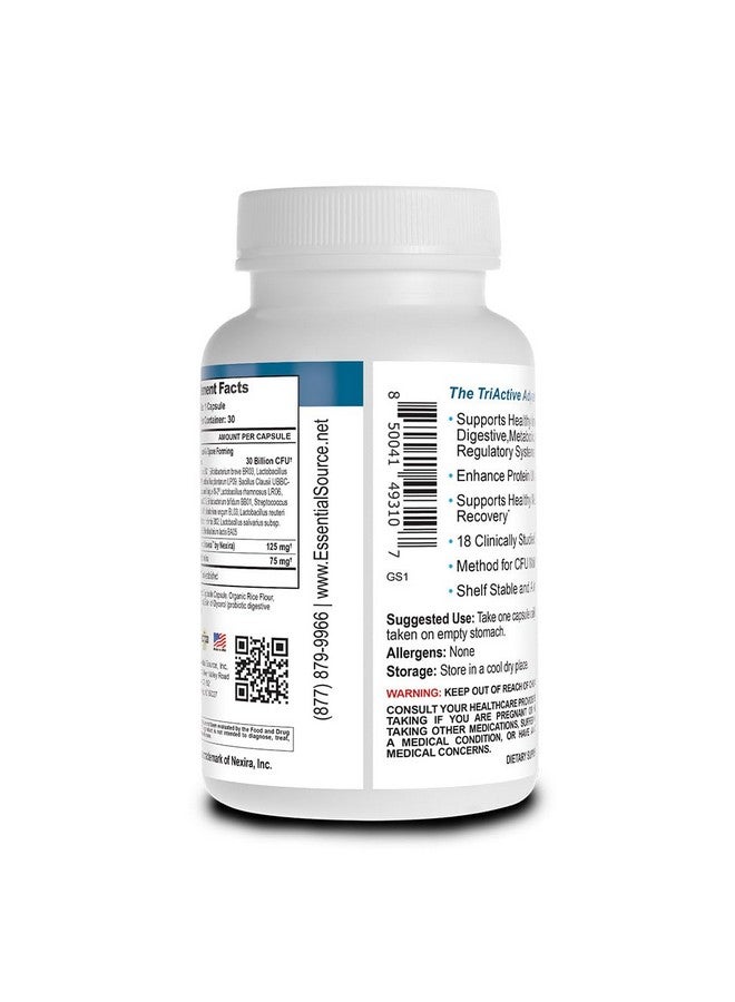 Essential Source TriActive Biotics Daily Probiotics for Men - Men's Probiotic with Organic Blue Spirulina & Inavea Prebiotics, 30 Billion CFU - No Allergens, Shelf-Stable - One Capsule a Day - 30-Ct - Image 4