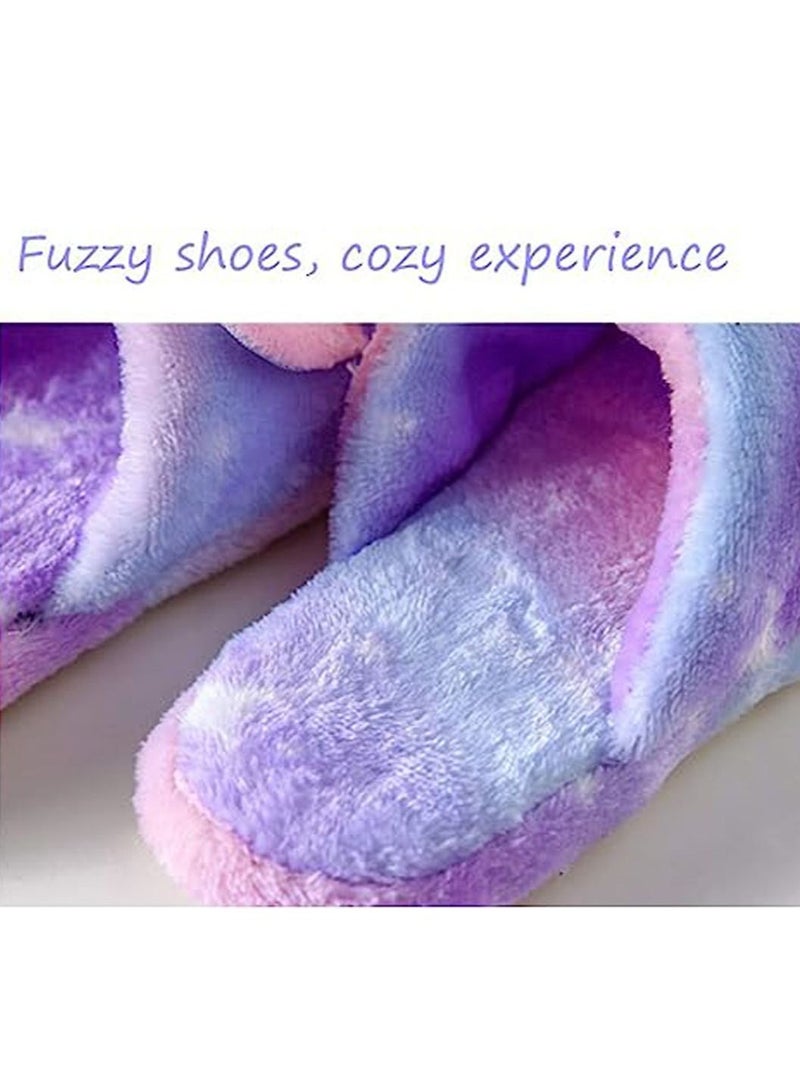 شباشب قماشية مُفْرَدَة بأشكال ذوات القرون المُلوَّنة للأولاد والبنات مع نعل مقاوم للانزلاق - Image 1