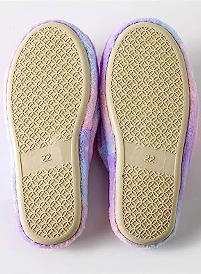 شباشب قماشية مُفْرَدَة بأشكال ذوات القرون المُلوَّنة للأولاد والبنات مع نعل مقاوم للانزلاق - Image 3