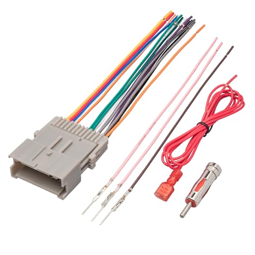 RED WOLF Car Radio Wiring Harness w/Antenna Adapter Compatible with 2002-2008 GM Chevy Silverado Impala GMC Sierra Buick Cadillac Aftermarket Stereo CD Receiver Wire Cable Aerial Connector Plug - Image 1