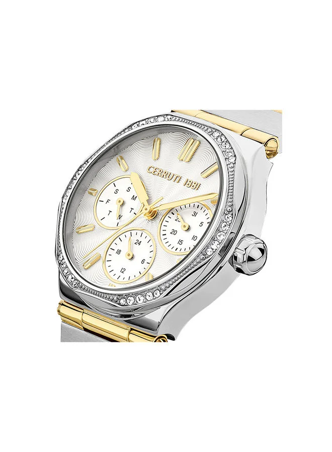 CERRUTI 1881 Womens Round Shape Stainless Steel Analog Wrist Watch CIWLK2225402 34 mm Gold