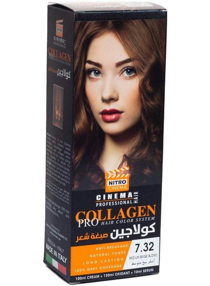 نيترو سينما  كولاجين صبغة شعر لون أشقر بيج متوسط ​​7.32 - Image 1
