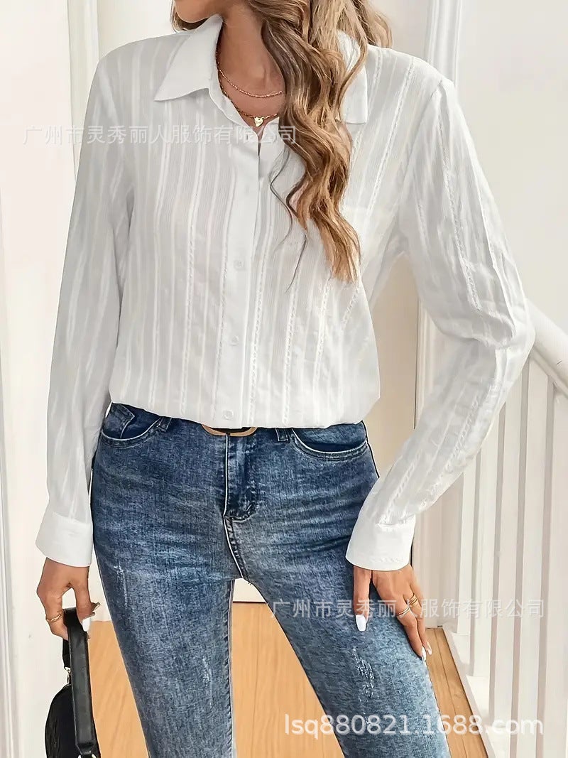 Independent Station Spring, Summer And Autumn Long Sleeve Shirt Joker Occupation - Image 1