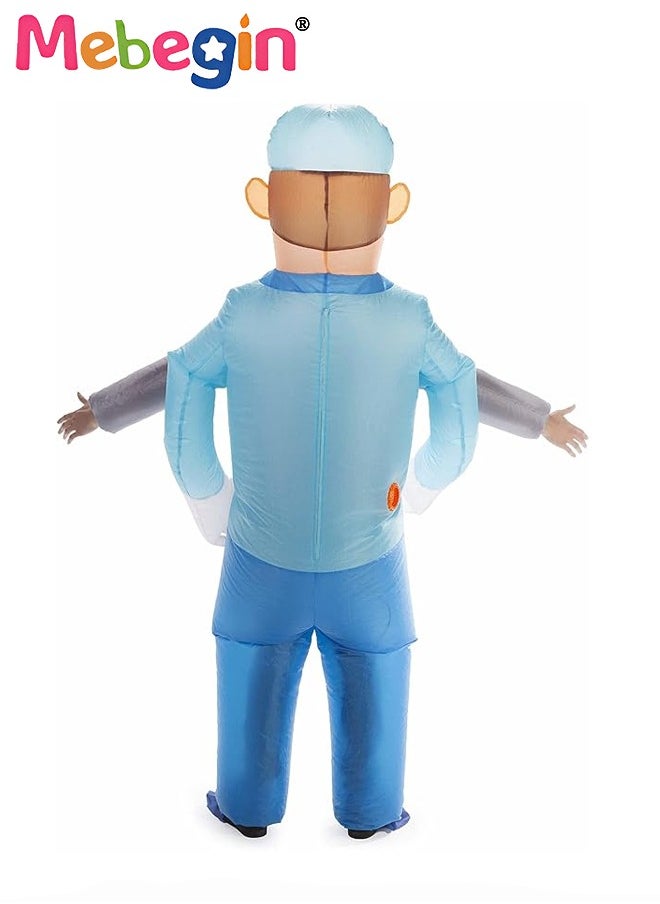 MEBEGIN Doctor Shape Inflatable Suit, Funny Inflatable Costume with Blower and Battery Case, Ceative Blow up Pretend Toy Costume for Dess up Parties, Show Dance Performance Props, Festivals and Cosplay Games, Suitable 160-190cm Height, 4 AA Batteries Required(Not Included)  - Image 4