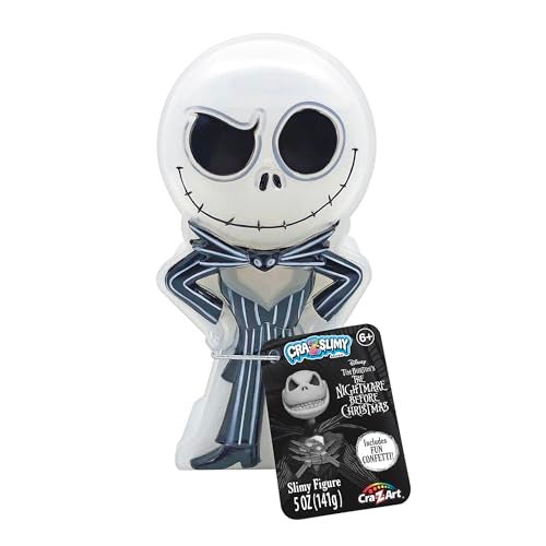 CrazArt CRAZSlimy The Nightmare Before Christmas Jack Skellington Slime Toy Glossy Stretchy Jack Slime with Bat Shaped Confetti MixIns for Boys and Girls The Nightmare Before Christmas Kid Toy Gift - Image 1