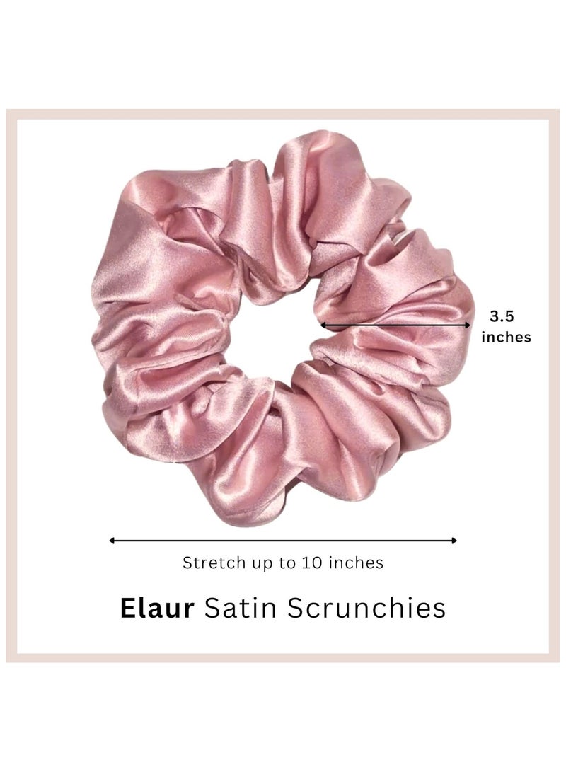 ELAUR Silk Scrunchies Satin for Women Girls | No Frizz No Crease | Soft Hair Accessories| Medium Hair Ties Scrunchy | Black Pink Grey Elastic Hair Band | Pack of 6 Colors (Assorted Colors) - Image 2
