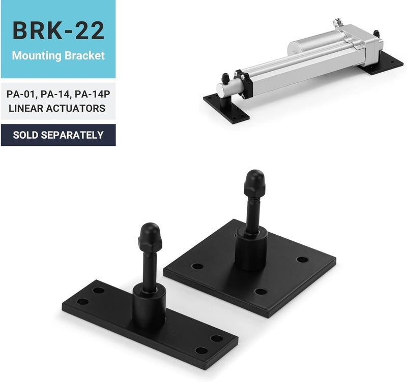 PROGRESSIVE AUTOMATIONS BRK-22 Mounting Bracket Set - Durable, Lightweight Steel, 360 Degree Rotation Brackets for PA-01, PA-14, PA-14P Linear Actuators - Image 2