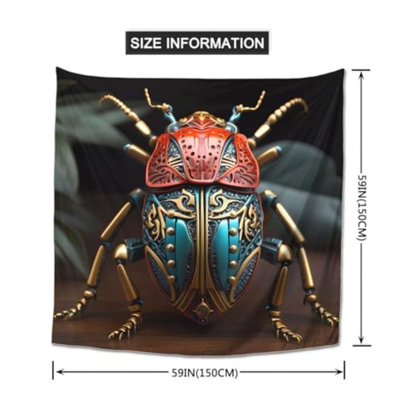 Colorful Beetle Print decorative tapestry, suitable for wall decoration in living rooms and bedrooms - Image 3