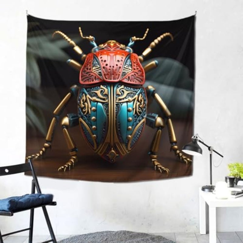 Colorful Beetle Print decorative tapestry, suitable for wall decoration in living rooms and bedrooms - Image 2