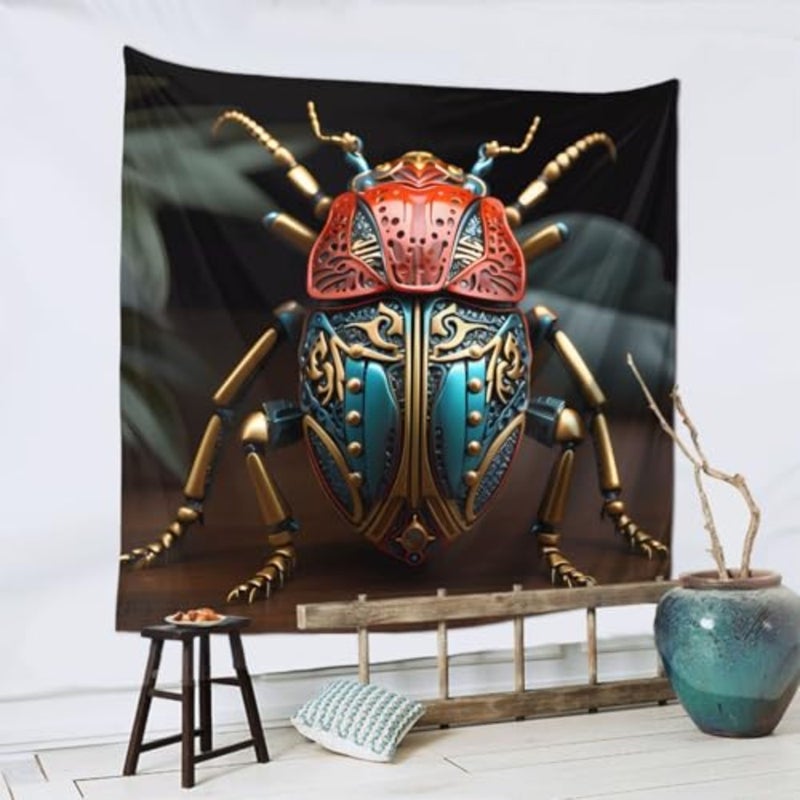 Colorful Beetle Print decorative tapestry, suitable for wall decoration in living rooms and bedrooms - Image 4