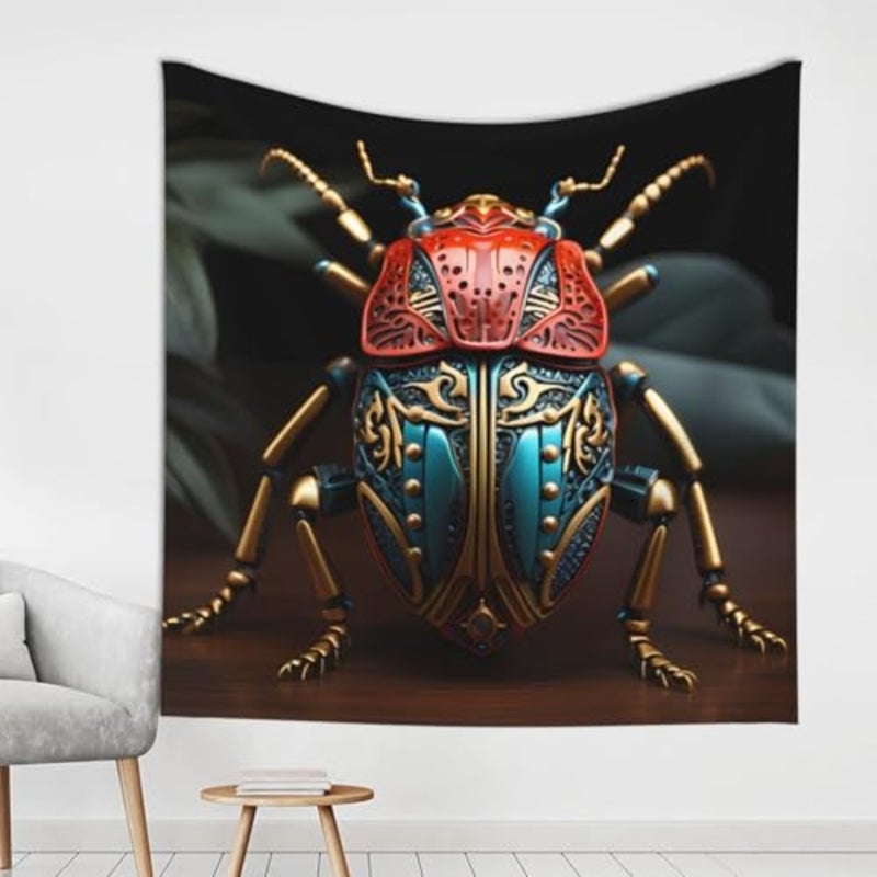 Colorful Beetle Print decorative tapestry, suitable for wall decoration in living rooms and bedrooms - Image 1