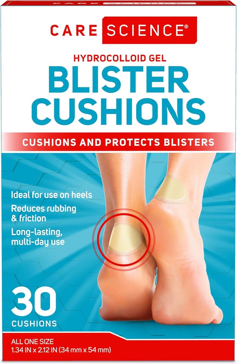 Care Science Hydrocolloid Gel Blister Cushion Bandages, 30 ct | Cushions & Protects Blisters, Long-Lasting