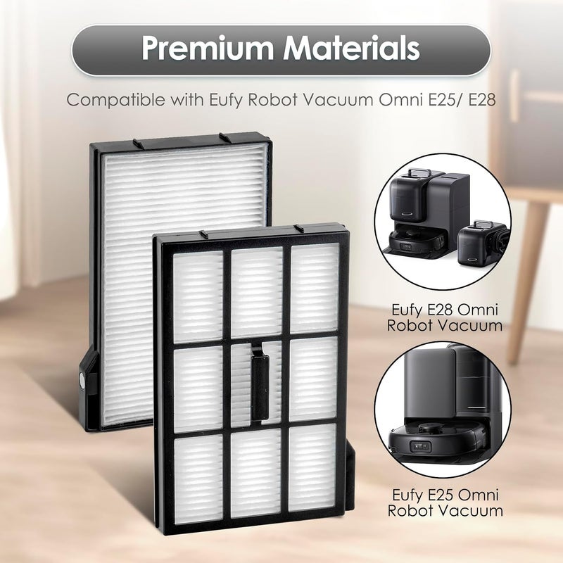 BRUVISH (4 Pack) Omni E28 Replacement HEPA Filters Compatible with Eufy Omni E28/ Omni E25 Robot Vacuum Cleaner, Accessories Kit, Upright Filter, Canister Filters, Vacuum Filters - Image 5