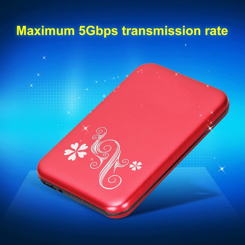 كلاراكو علبة قرص صلب USB3.0 مقاس 2.5 بوصة، علبة قرص صلب سعة 3 تيرابايت بسرعة 5 جيجابت في الثانية، علبة قرص صلب من سبائك الألومنيوم، مؤشر LED أزرق، التوصيل والتشغيل (أحمر) - Image 3