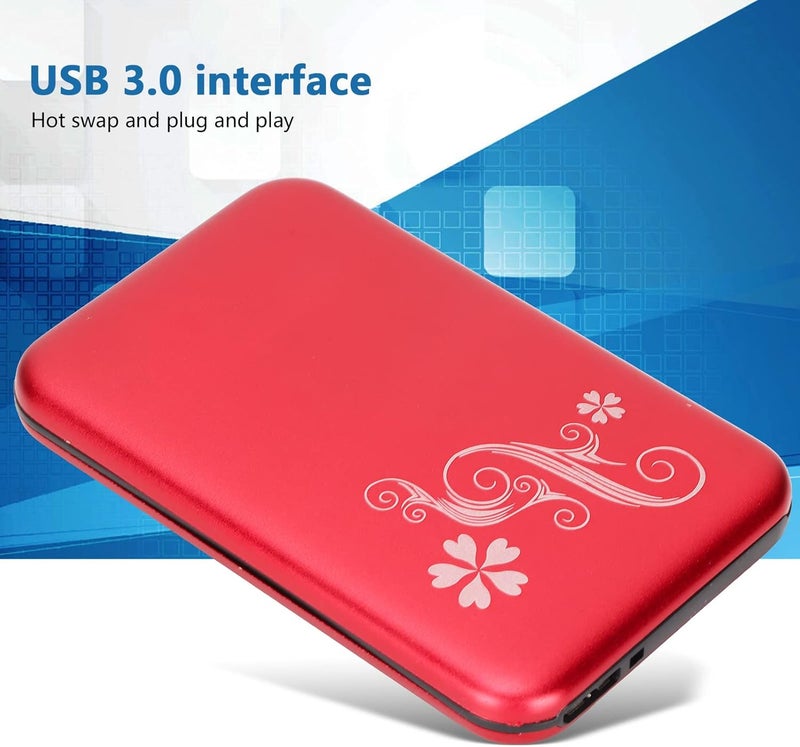كلاراكو علبة قرص صلب USB3.0 مقاس 2.5 بوصة، علبة قرص صلب سعة 3 تيرابايت بسرعة 5 جيجابت في الثانية، علبة قرص صلب من سبائك الألومنيوم، مؤشر LED أزرق، التوصيل والتشغيل (أحمر) - Image 4