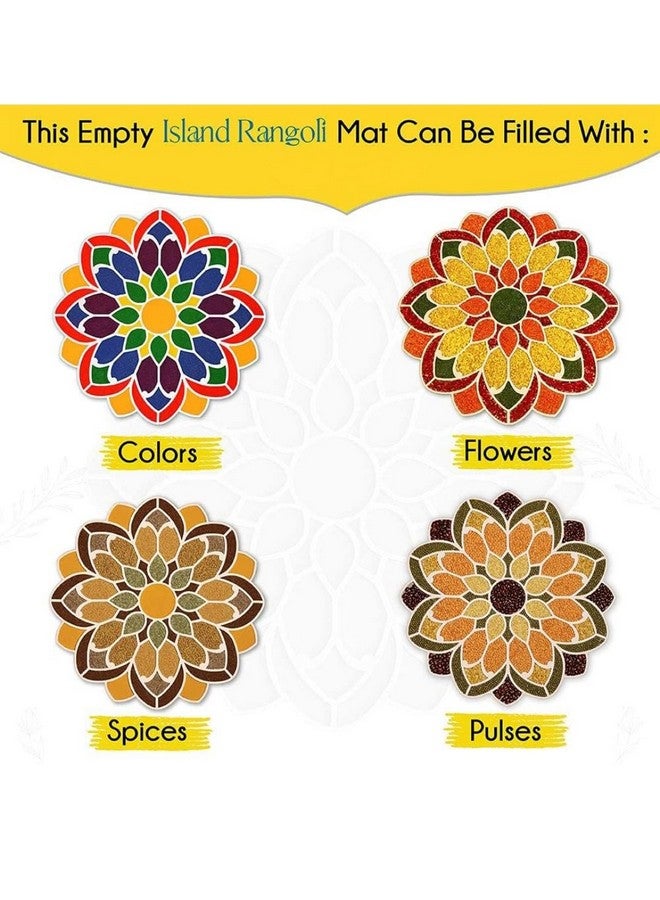 VRB DecTm 1 قطعة قاعدة خشبية قابلة لإعادة الاستخدام وقالب رانغولي حصيرة رانغولي لتزيين المنزل، زينة منزلية ديا، هدية ديا ديوالي، ديبك، شموع، تزيين المنزل. (تصميم 5) - Image 3